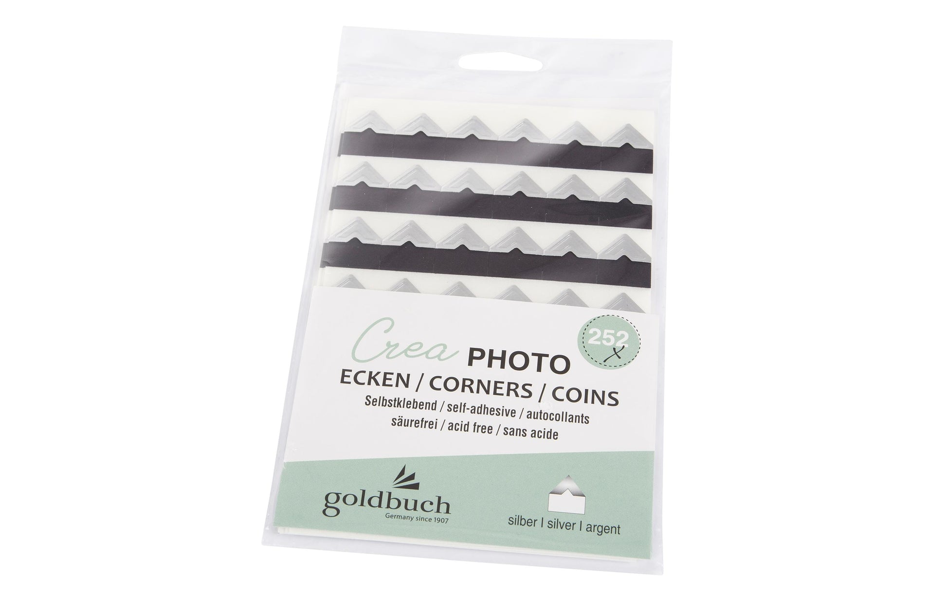 Goldbuch Fotoecken – Silber – 252 Stück, selbstklebend