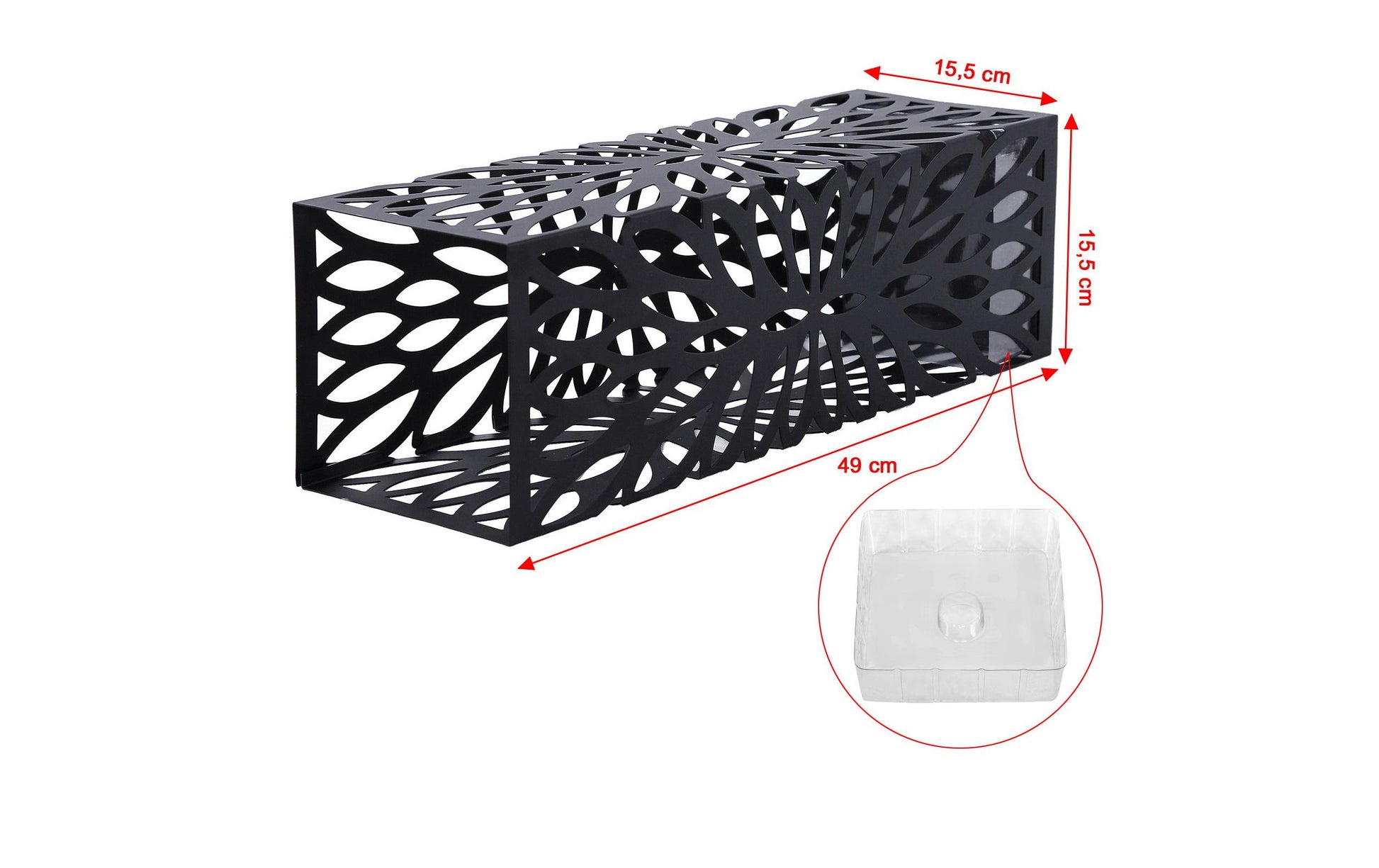 Songmics Schirmständer – Metall/Kunststoff, Schwarz, 19,5 × 19,5 × 49 cm