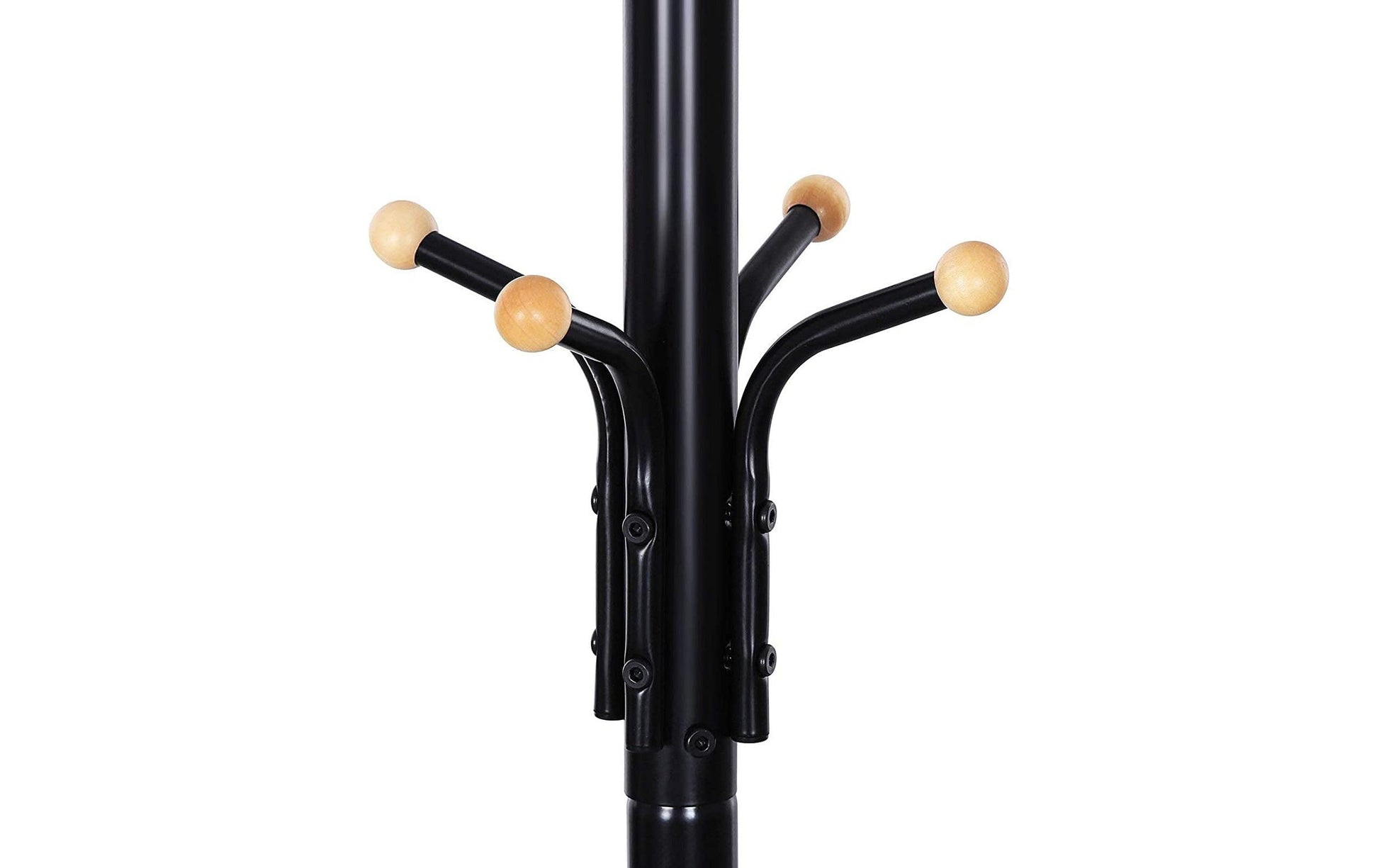Songmics Garderobenständer – 8 Haken, Stahl, Schwarz, 44 × 44 × 182 cm