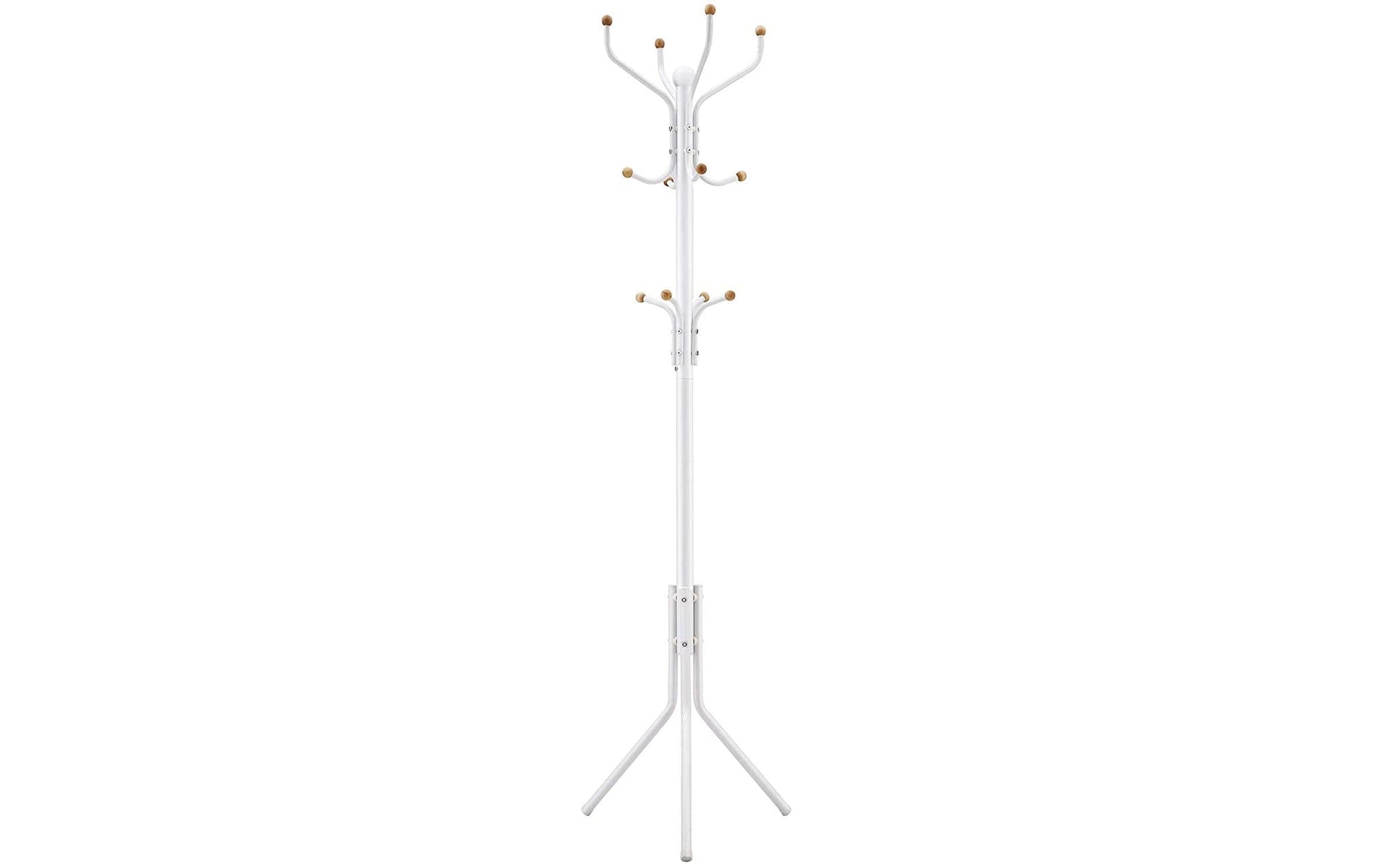 Songmics Garderobenständer – 8 Haken, Metall, Weiss, 44 × 44 × 182 cm