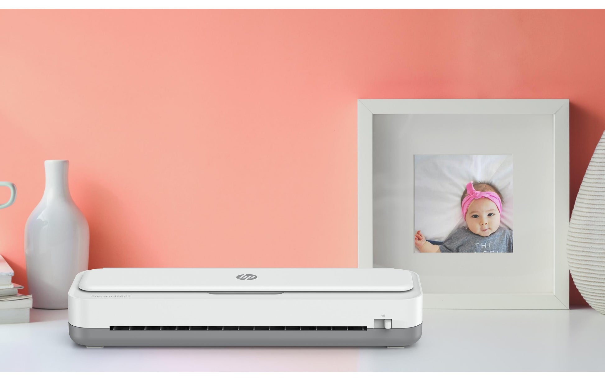 HP OneLam 400 Laminiergerät A3 – 2-Rollen, 75–125 µm, Kaltlamination, Aufheizzeit 4 Min., 600 mm/min, Weiss