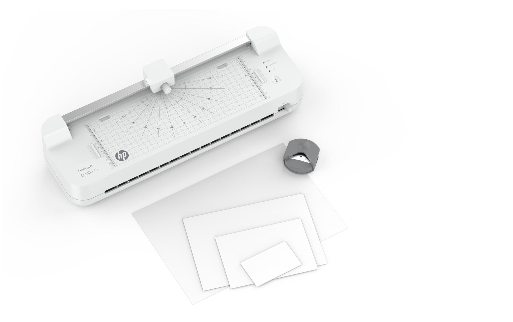 HP OneLam Conbo Laminiergerät A3 – 2-Rollen, 125 µm, Kaltlamination, Aufheizzeit 4 Min., Weiss