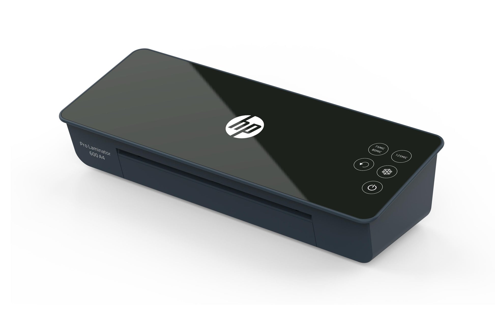 HP Pro 600 Laminiergerät A4 – 2 Rollen, 75–125 µm, Kaltlamination, 1 Min. Aufheizzeit, 600 mm/min, Schwarz
