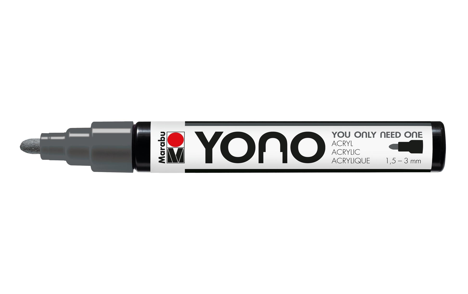Marabu YONO Acrylmarker – 1,5–3 mm – Dunkelgrau – für Glas