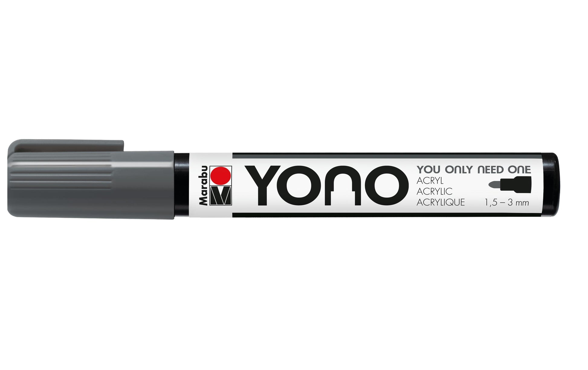 Marabu YONO Acrylmarker – 1,5–3 mm – Dunkelgrau – für Glas