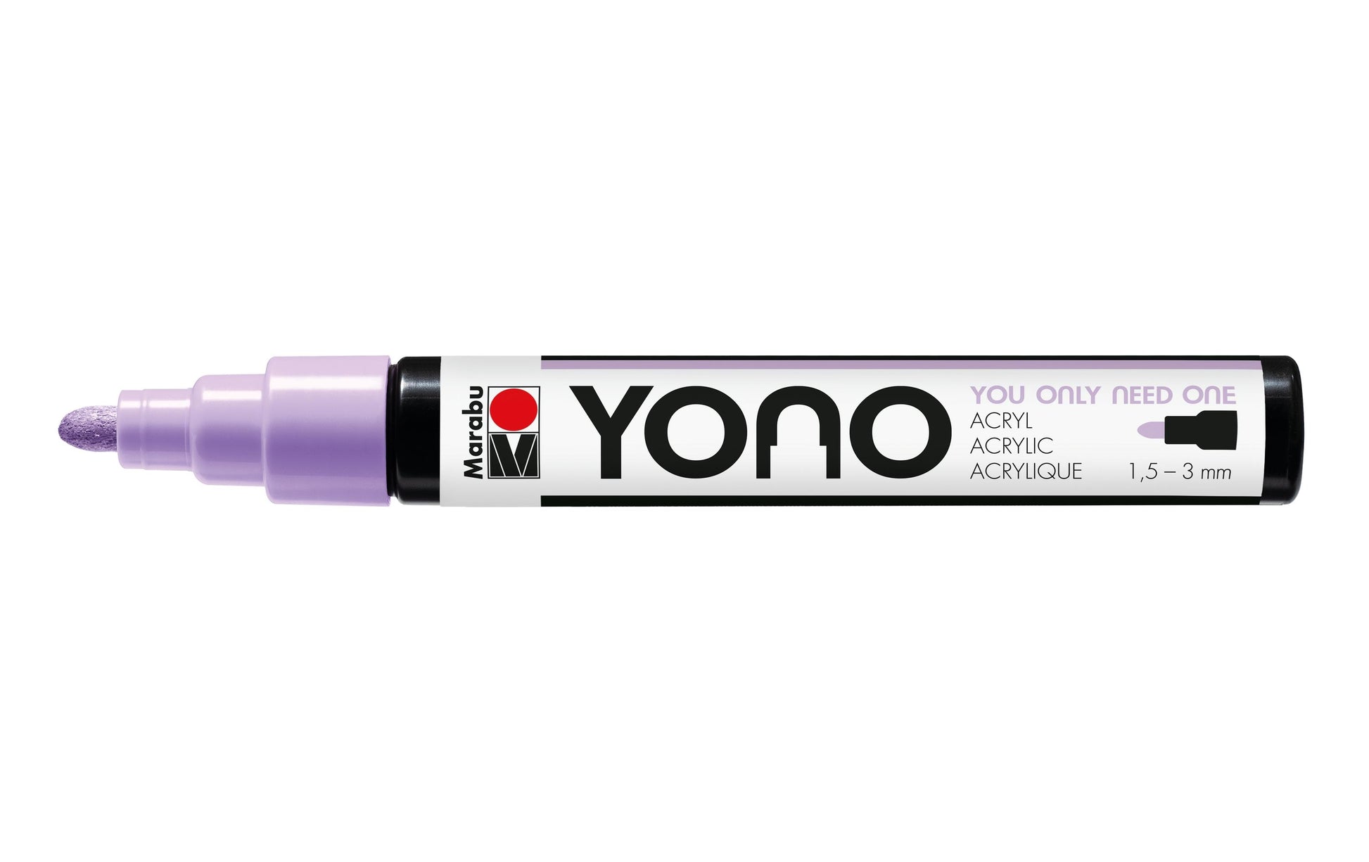 Marabu YONO – Acrylmarker, 1,5–3 mm, Hellviolett, 1 Stück, Wasserfest