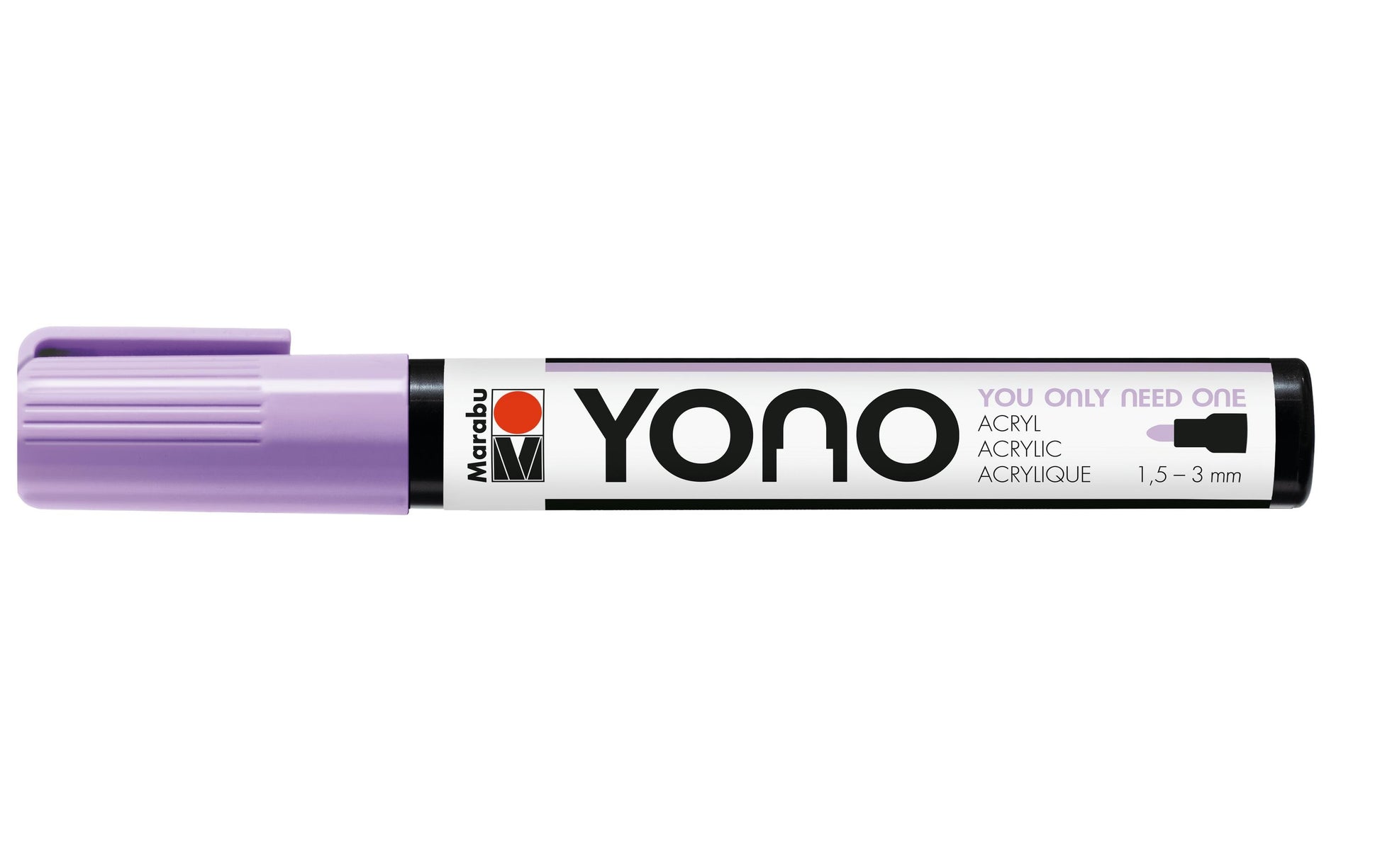Marabu YONO – Acrylmarker, 1,5–3 mm, Hellviolett, 1 Stück, Wasserfest