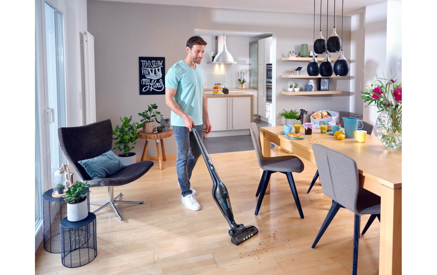 Leifheit Akkustaubsauger Rotaro 20V – 2-in-1, 0,3 l, Akkubetrieb, 2 Stufen