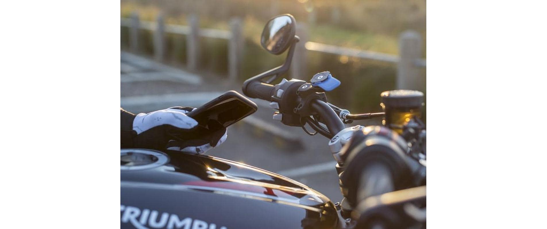 Quad Lock QLM-HBR – Fahrrad-/Motorrad-Halterung – Lenker – für Smartphones (Universal) – Schwarz/Blau
