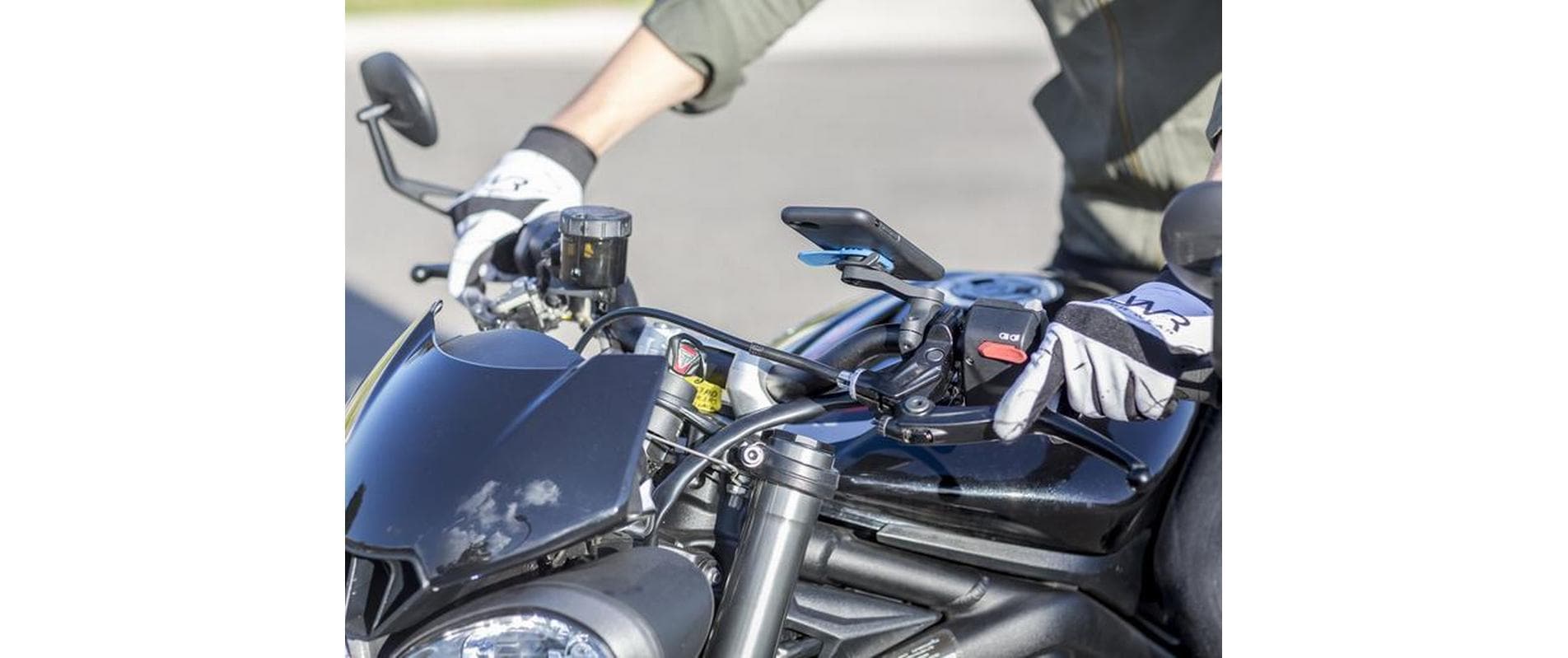 Quad Lock QLM-HBR – Fahrrad-/Motorrad-Halterung – Lenker – für Smartphones (Universal) – Schwarz/Blau