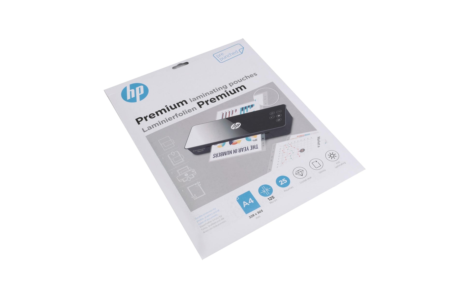 HP Premium Laminierfolien A4 – 125 µm, glänzend, 25 Stück
