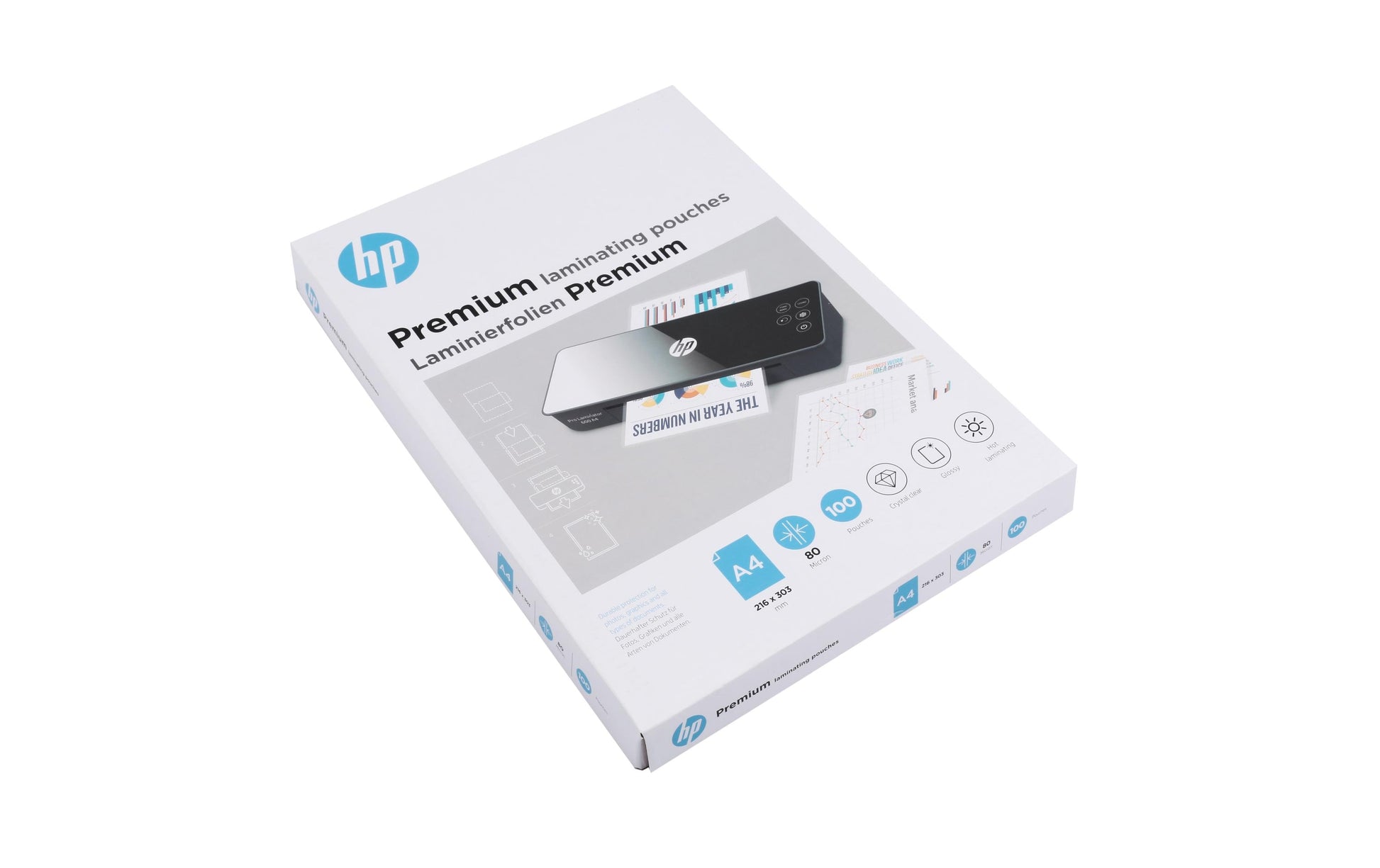 HP 9123 Laminierfolien A4 – 80 µm, glänzend, 100 Stück