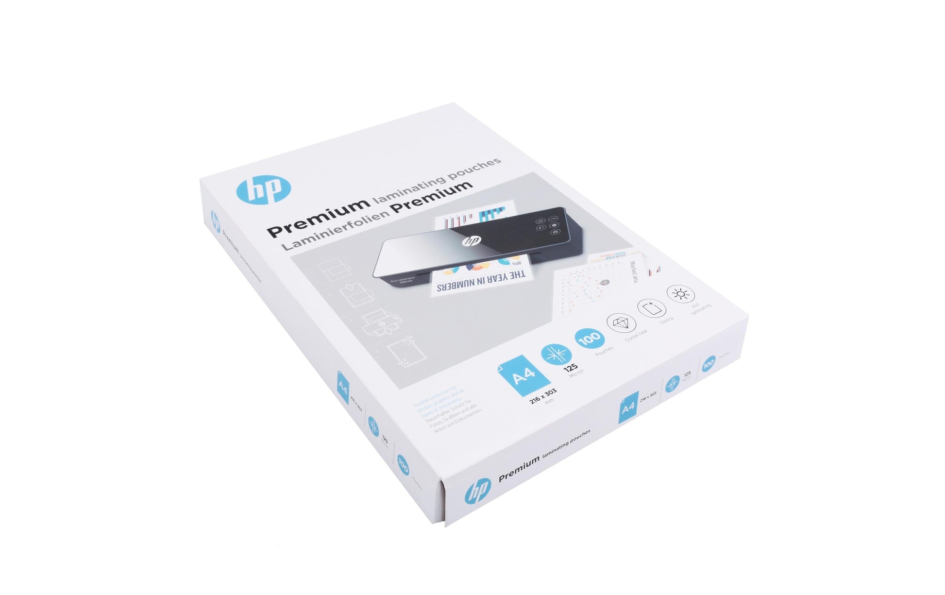 HP Laminierfolien A4 – 125 µm, glänzend, 100 Stück