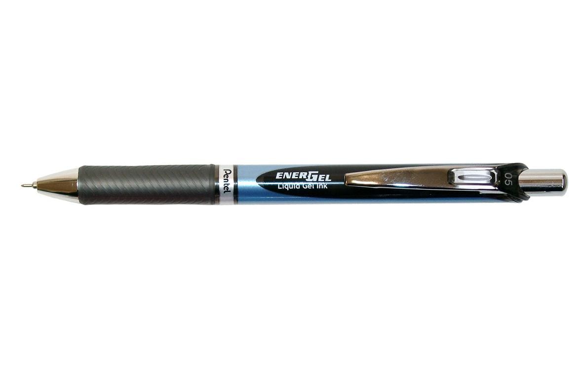 Pentel EnerGel Xm RT Extra Fine – Tintenroller, schnelltrocknend, 0,5 mm, schwarz, für Linkshänder