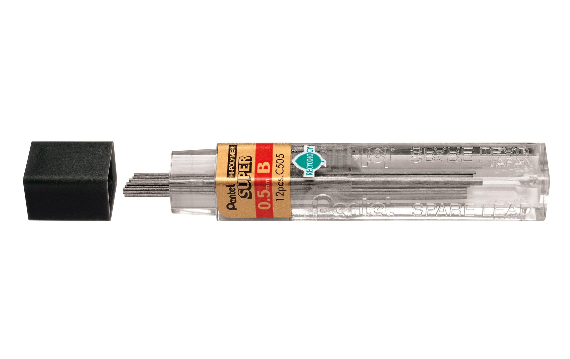 Pentel Bleistiftminen – Grau, 0,5 mm, B, 12 Stk.