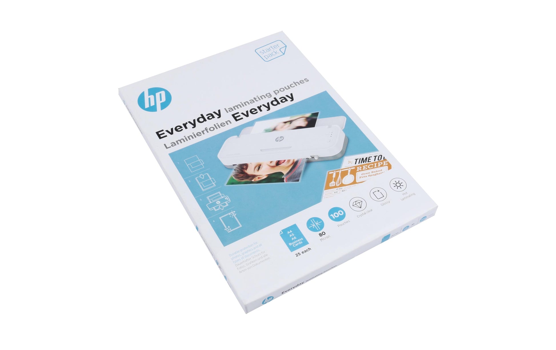HP 9158 Everyday Laminierfolien A4, A5, A6, Visitenkarten – 80 µm, glänzend, 100 Stück