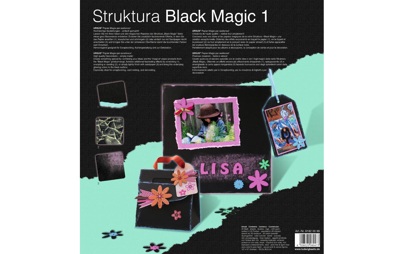 URSUS Fotokarton – 30,5 × 30,5 cm, mehrfarbig, 220 g/m² – Strukturpapier