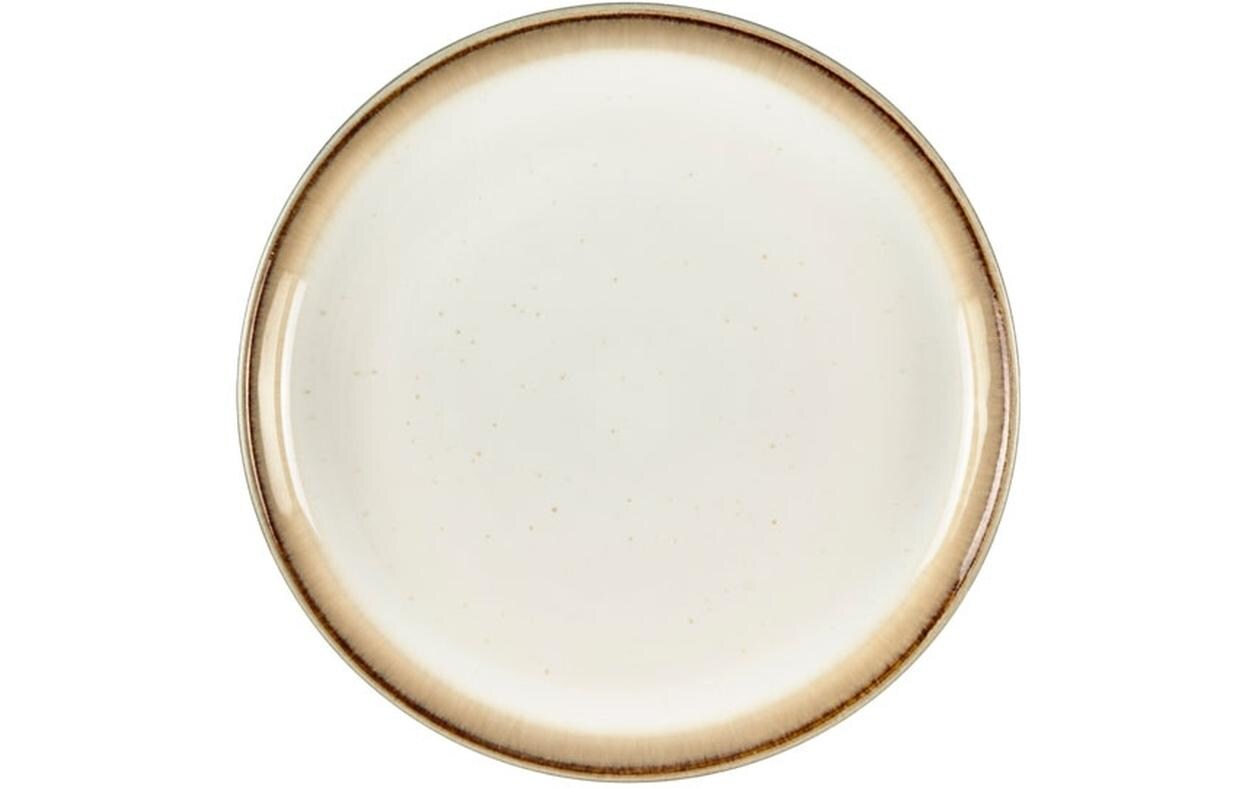 BITZ Speiseteller – 6er Set, Ø 17 cm, Steinzeug, Grau/Creme, spülmaschinenfest, mikrowellenfest