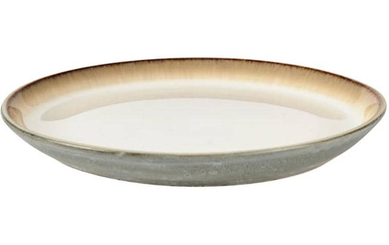 BITZ Speiseteller – 6er Set, Ø 17 cm, Steinzeug, Grau/Creme, spülmaschinenfest, mikrowellenfest