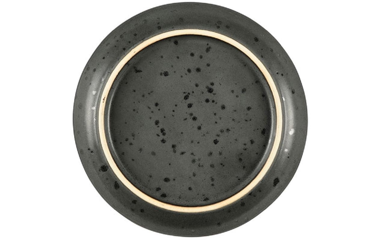 BITZ Speiseteller – 6er Set, Ø 17 cm, Steinzeug, Schwarz/Grün, spülmaschinenfest, mikrowellengeeignet