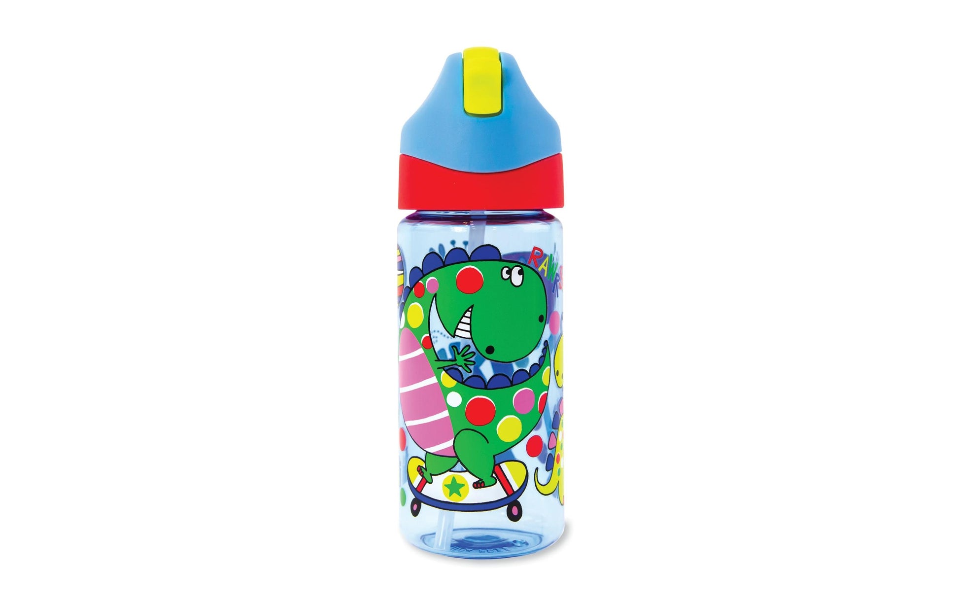 Rachel Ellen Designs Rachel Ellen Kindertrinkflasche 350 ml – Druckknopfdeckel, Kunststoff, Dinosaurier