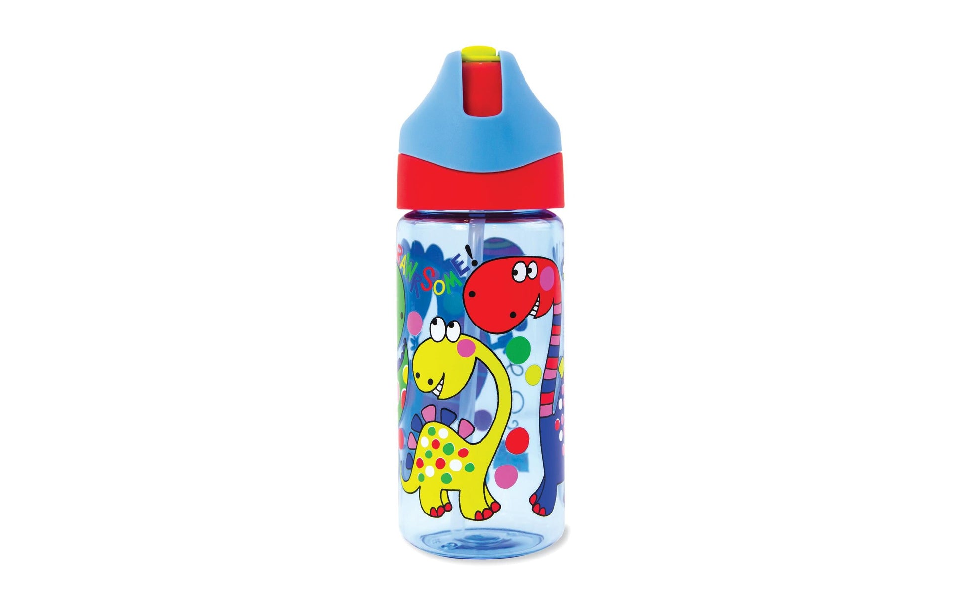 Rachel Ellen Designs Rachel Ellen Kindertrinkflasche 350 ml – Druckknopfdeckel, Kunststoff, Dinosaurier