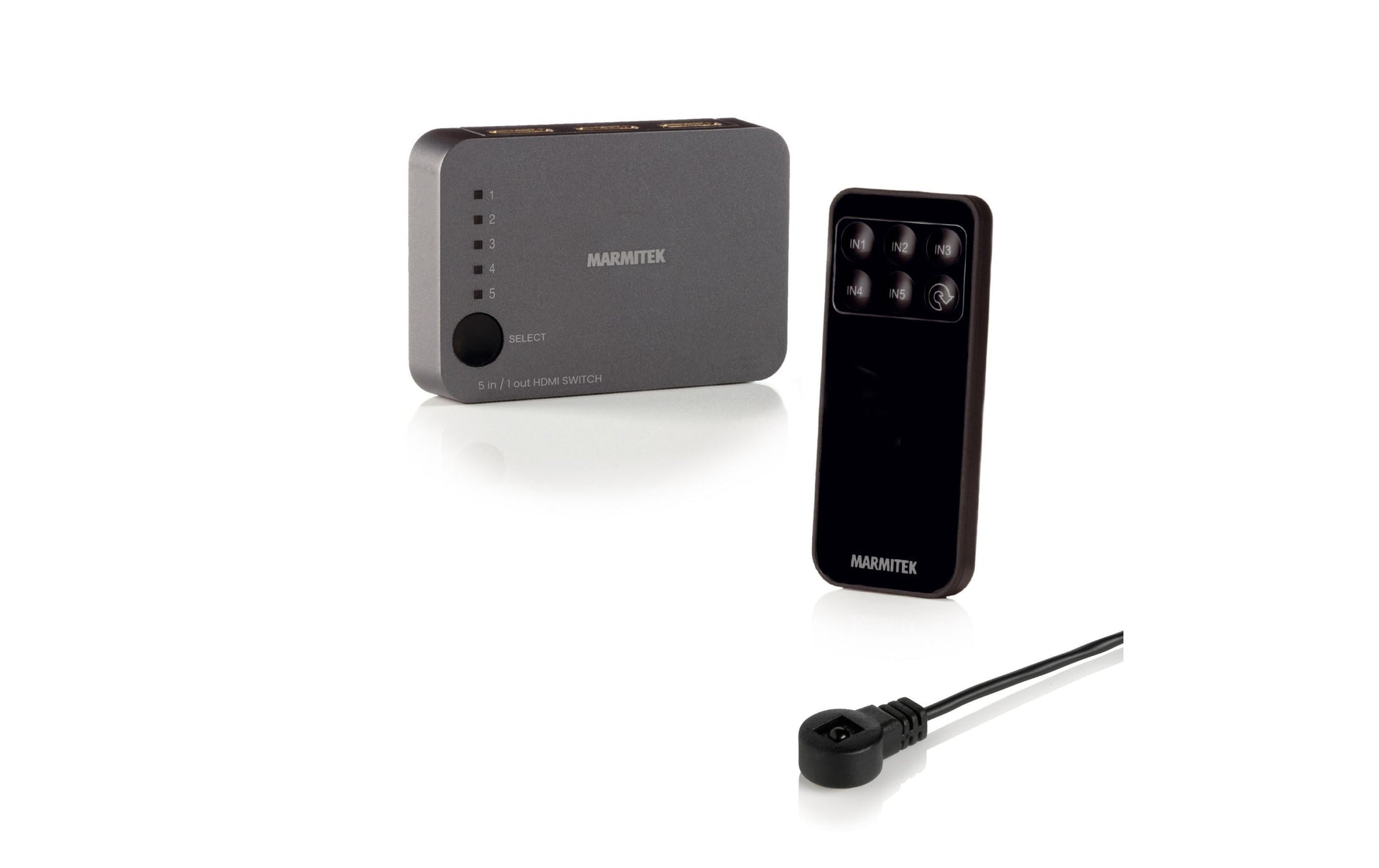 Marmitek Connect 350 UHD – HDMI-Switch – 4K UHD, 5 Eingänge/1 Ausgang, inkl. Fernbedienung