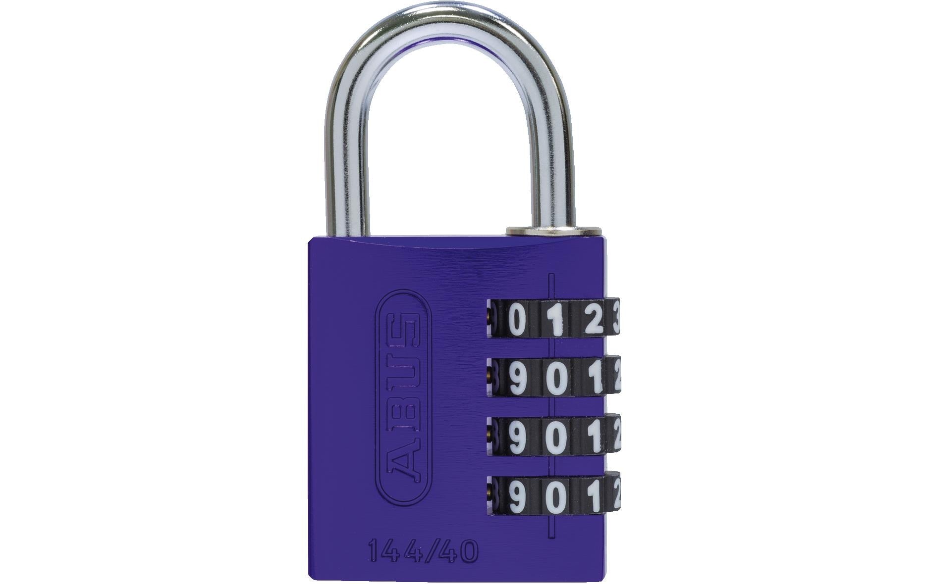 ABUS 144/40 Kombinationsschloss – 4-stellig, Aluminium, Aussen, Lila