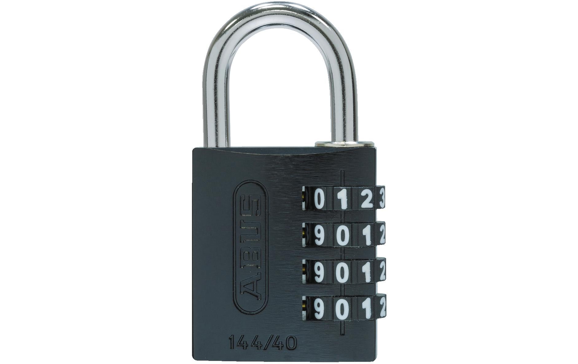 ABUS 144/40 Kombinationsschloss – 4-stellig, Aluminium, Aussen, Schwarz