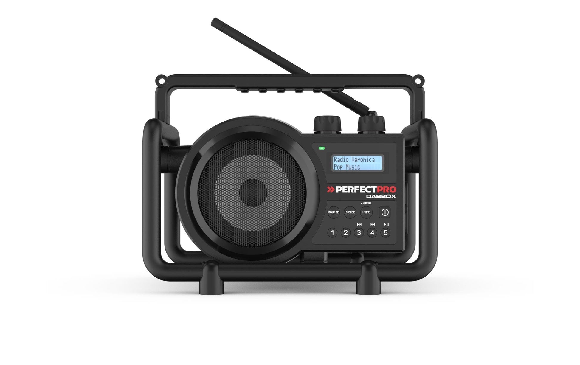 Perfectpro DABBOX – Baustellenradio – DAB+, UKW, Bluetooth, IP54, Akkubetrieb – Schwarz