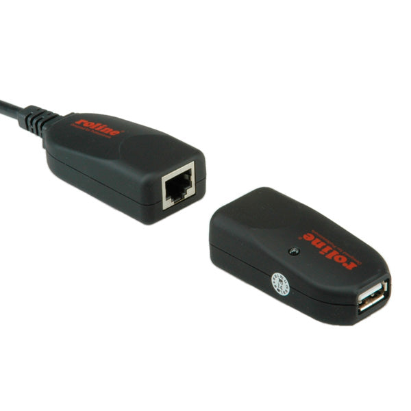 ROLINE USB-Verlängerung über RJ-45 – USB-A zu USB-A, bis 50 m, USB 2.0 Hi-Speed (480 Mbit/s) – Schwarz