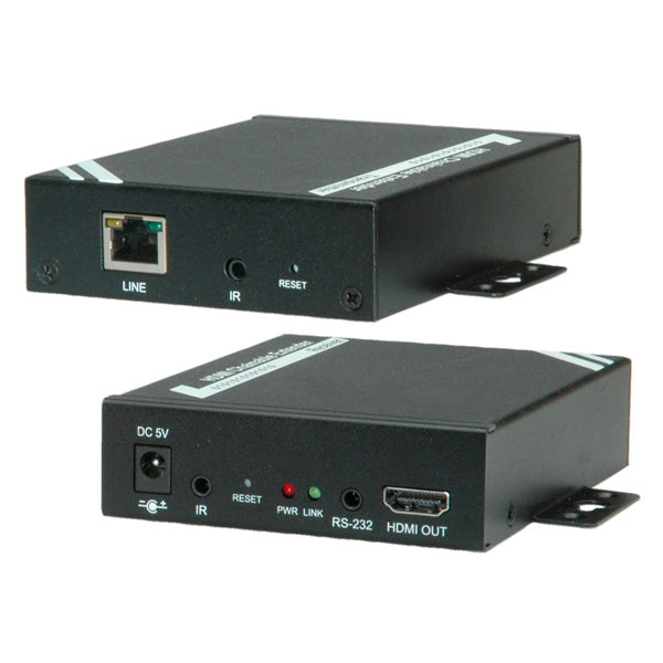 ROLINE HDMI Extender-Set über Cat5/6, 1× HDMI Ein-/Ausgang, 1080p@60 Hz, 100 m, IR, RS-232, CEC, kaskadierbar