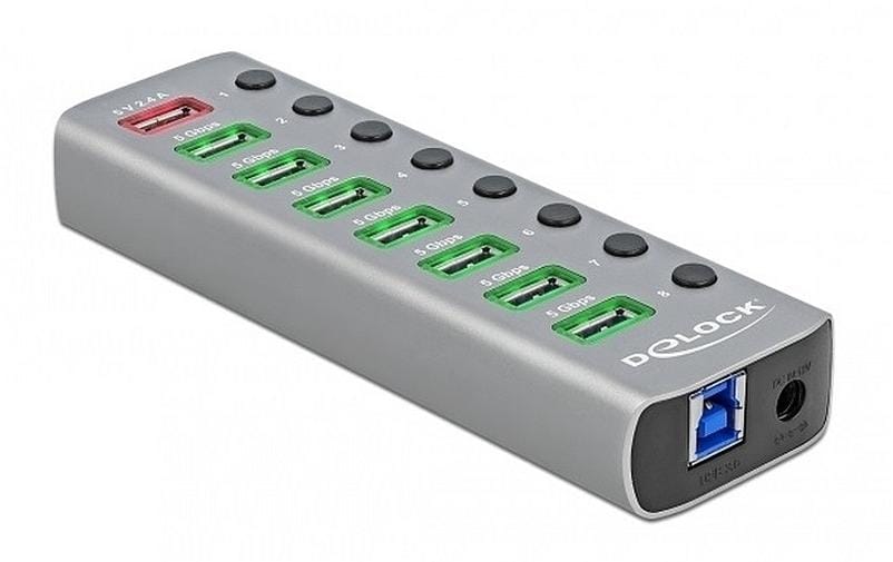 DeLOCK USB-Hub – USB 3.0, 7× USB-A, 1× USB-C PD