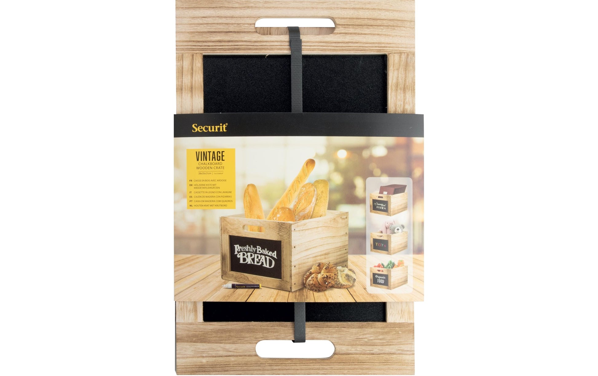 Securit CR-CB Aufbewahrungsbox – mit beschriftbarer Tafel, natur, Holz