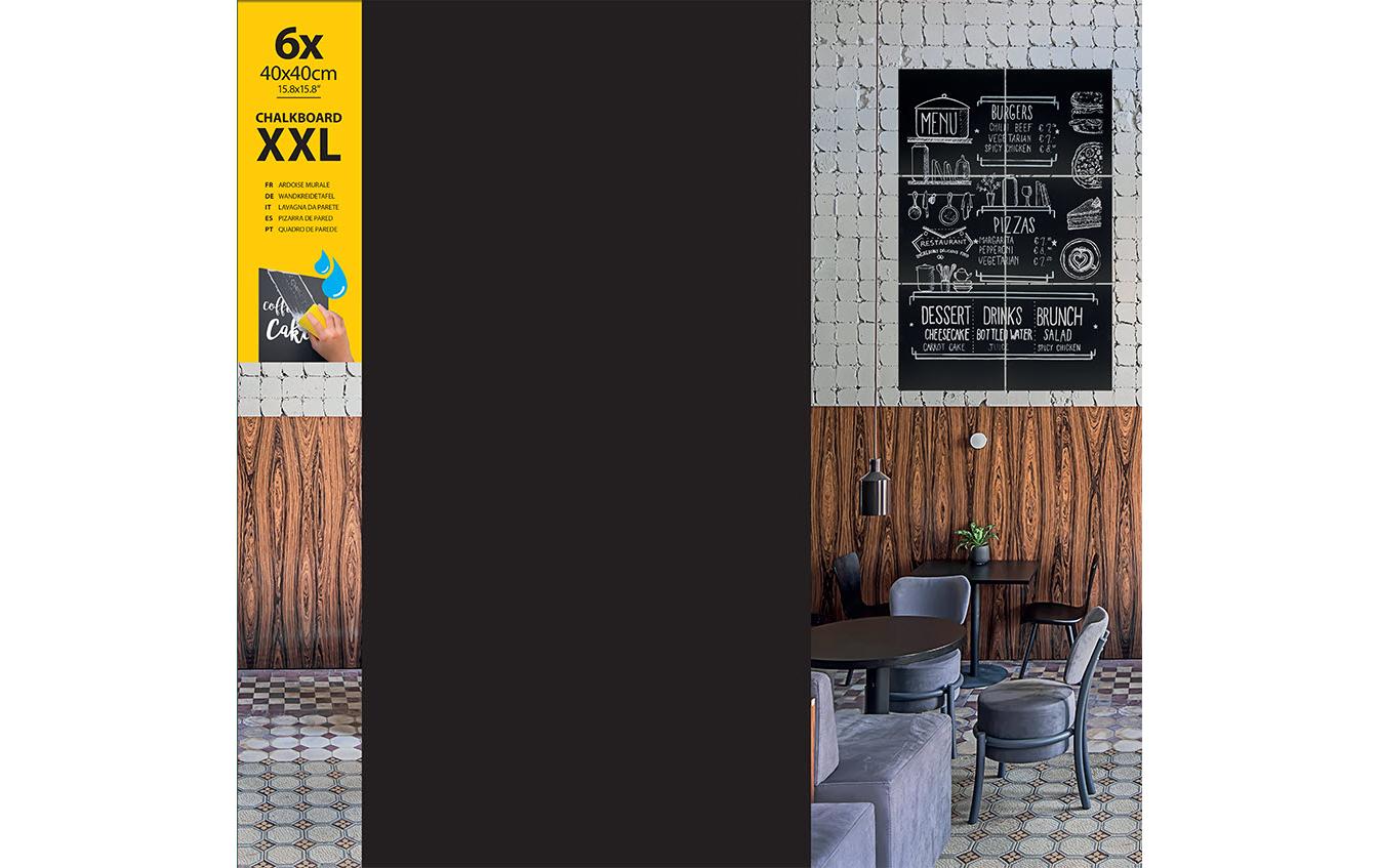 Securit Kreidetafel ohne Rahmen FB-XXL – 400 × 400 mm – Melamin (beschichtet), schwarz – für Kreidemarker – Wa