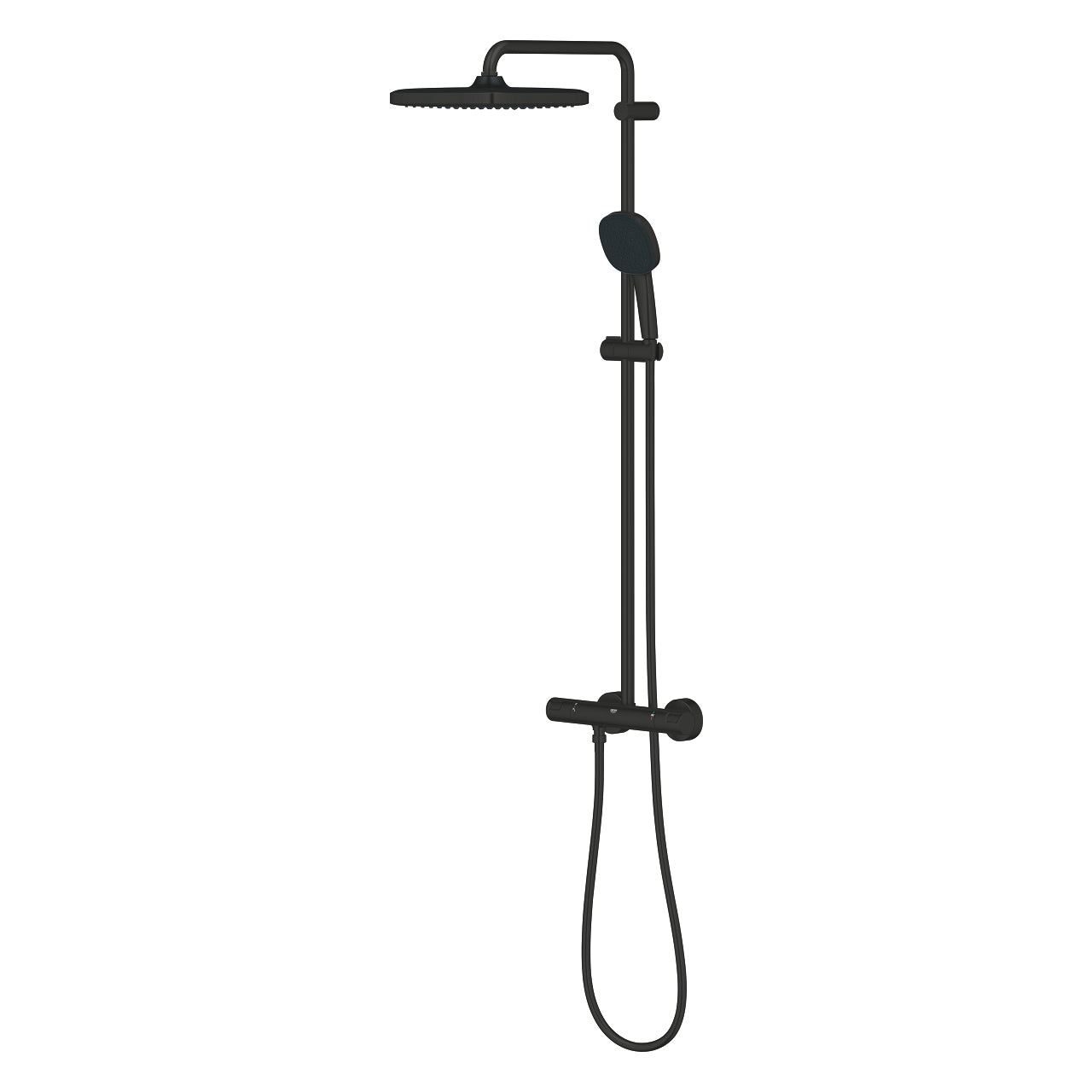 GROHE Duschsystem Vitalio – 113,2 cm, Messing, Aufputz-Thermostat, Schwarz