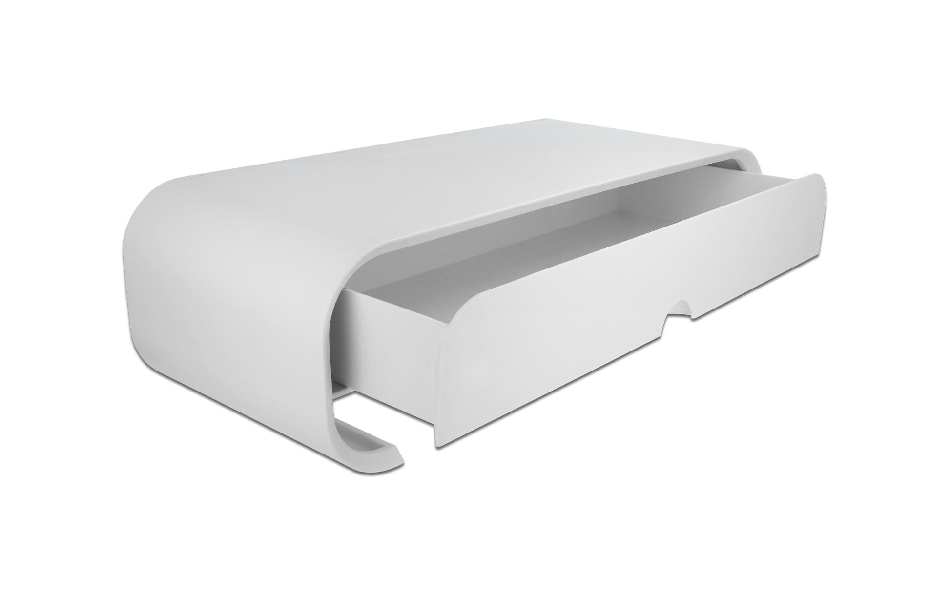 DeLOCK Monitor-Tischständer – freistehend – 1 Monitor – bis 40 kg/Monitor – mit Schublade – Weiss