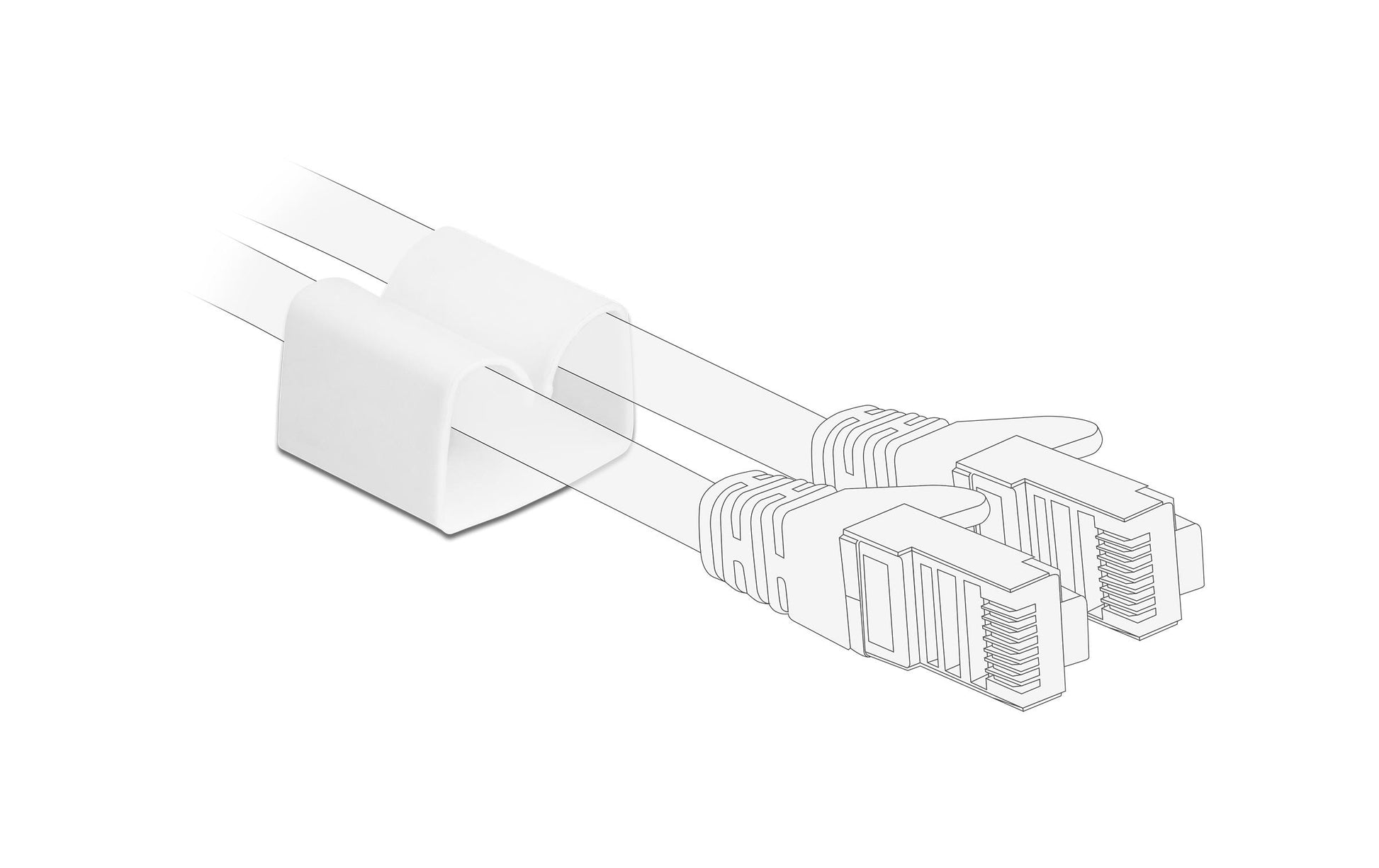 DeLOCK Kabelhalter, selbstklebend, Ø bis 15 mm, 2 Stk. – Weiss