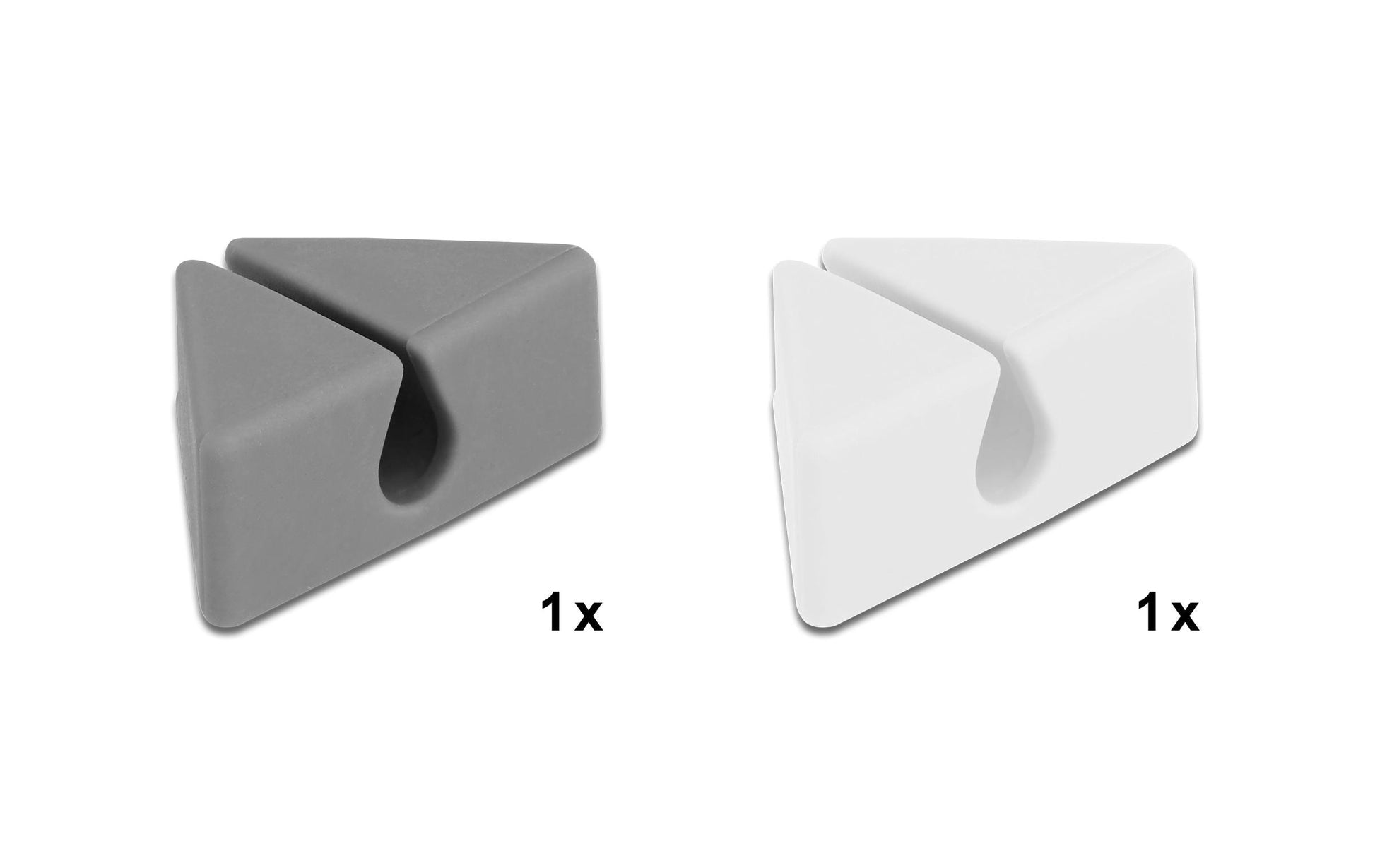 DeLOCK Kabelhalter, selbstklebend, Ø bis 6 mm, 2 Stk. – Weiss/Grau