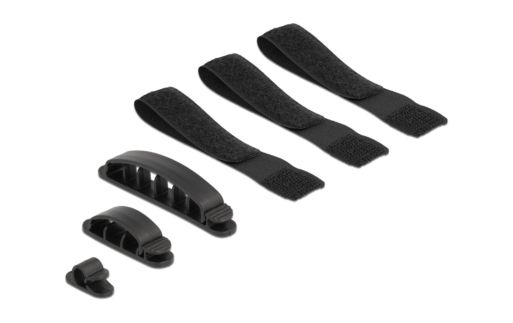 DeLOCK Kabelhalter, Schwarz, 6 Stück