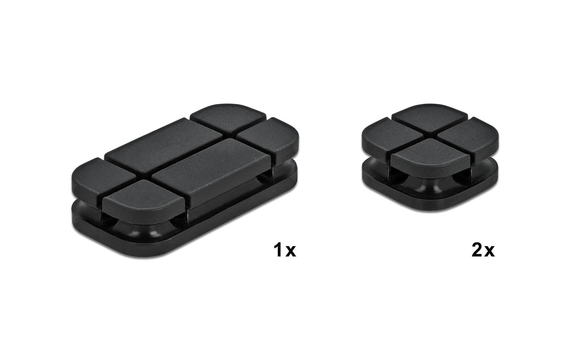 DeLOCK Kabelhalter, selbstklebend, Ø bis 5 mm, 3er-Pack – schwarz