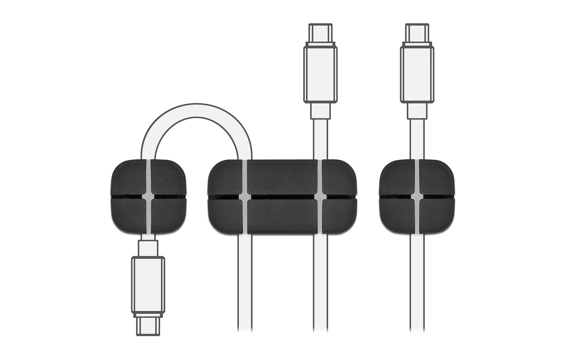 DeLOCK Kabelhalter, selbstklebend, Ø bis 5 mm, 3er-Pack – schwarz