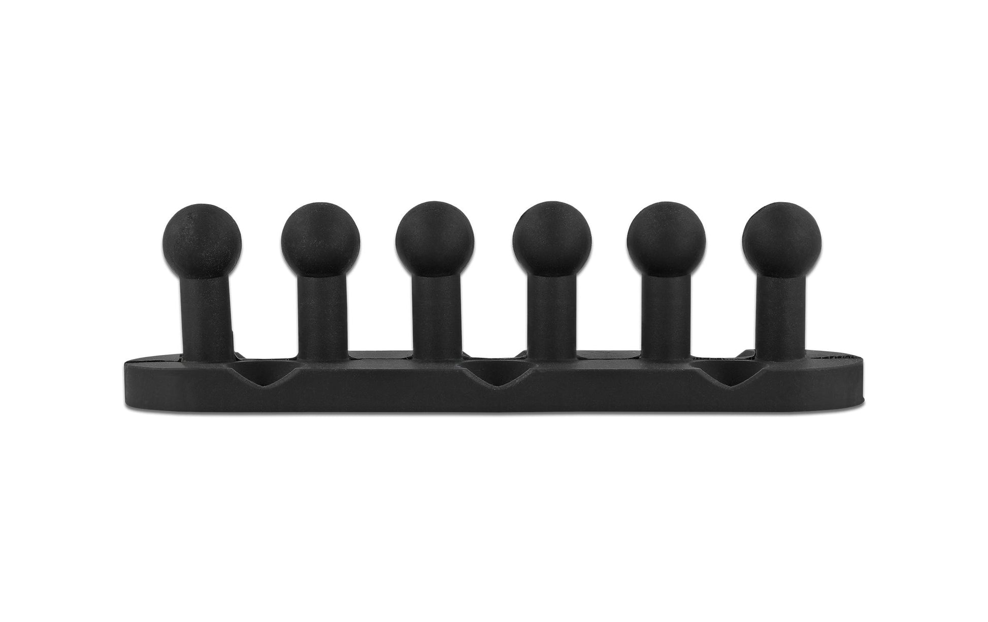 DeLOCK Kabelhalter, selbstklebend, schraubbar, Ø bis 5 mm, 6er-Pack – schwarz