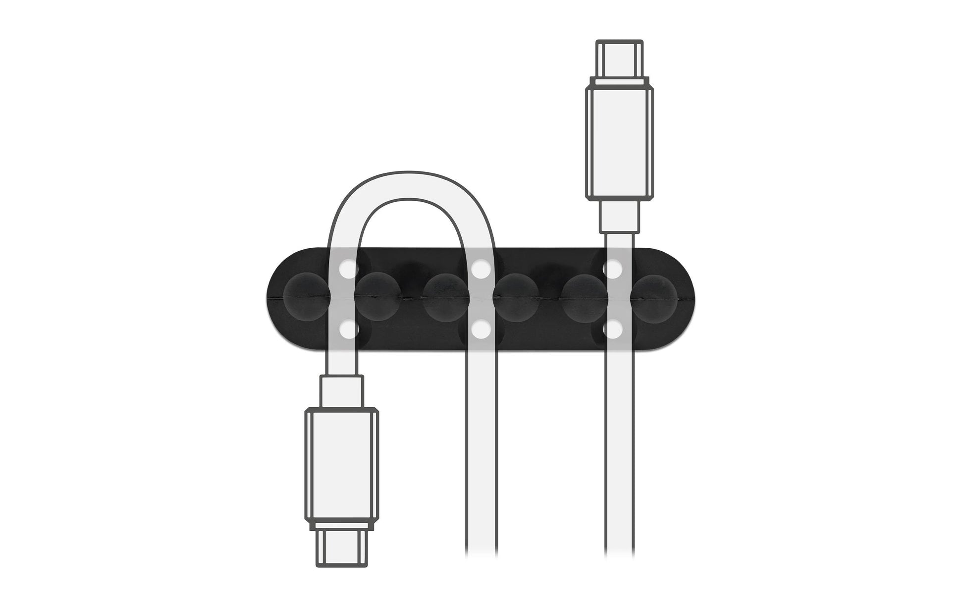 DeLOCK Kabelhalter, selbstklebend, schraubbar, Ø bis 5 mm, 6er-Pack – schwarz