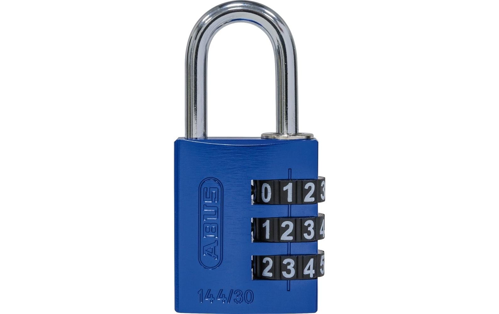 ABUS 144/30 Kombinationsschloss – 3-stellig, Aluminium, Aussen, Blau