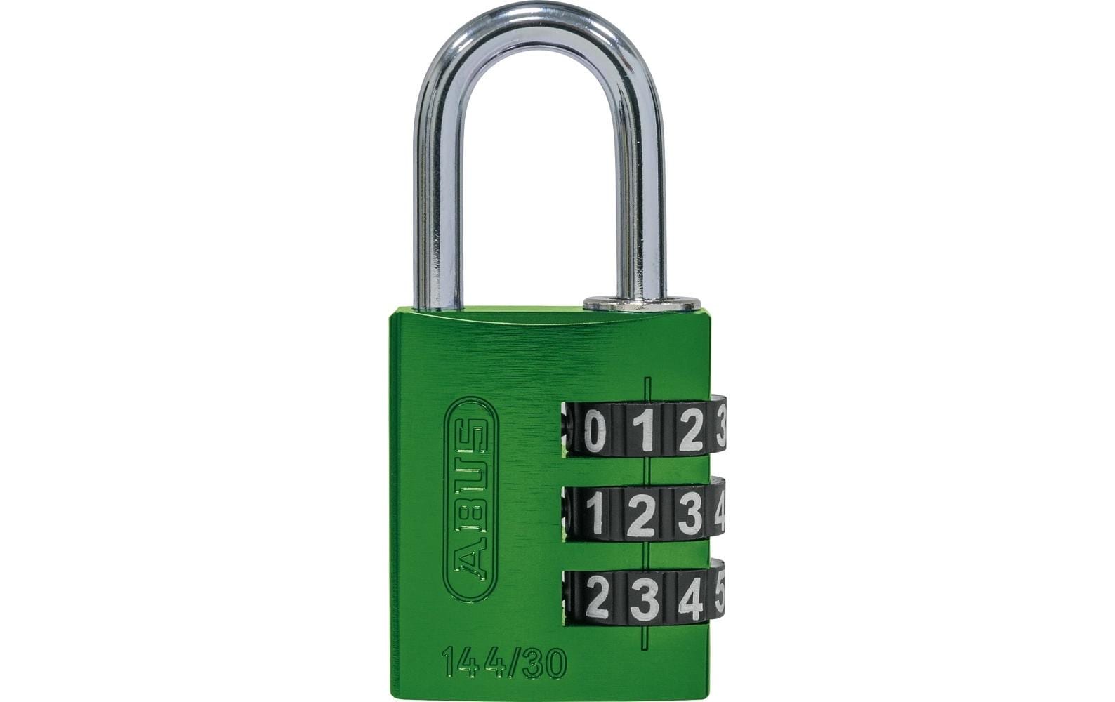 ABUS 144/30 Kombinationsschloss – Aussen, Aluminium, Bügel 25×14 mm, Grün