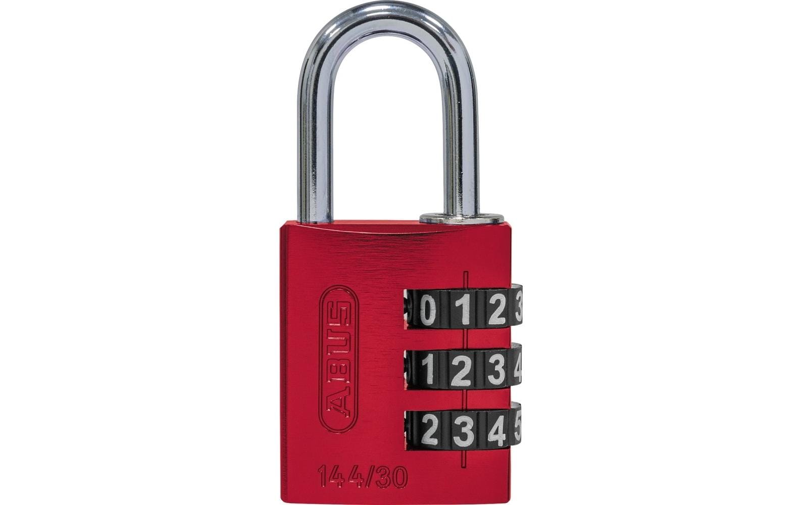 ABUS 144/30 Kombinationsschloss – Aluminium, Bügel 25×14 mm, Ø5 mm, Sicherheitslevel 3, Aussen, Rot