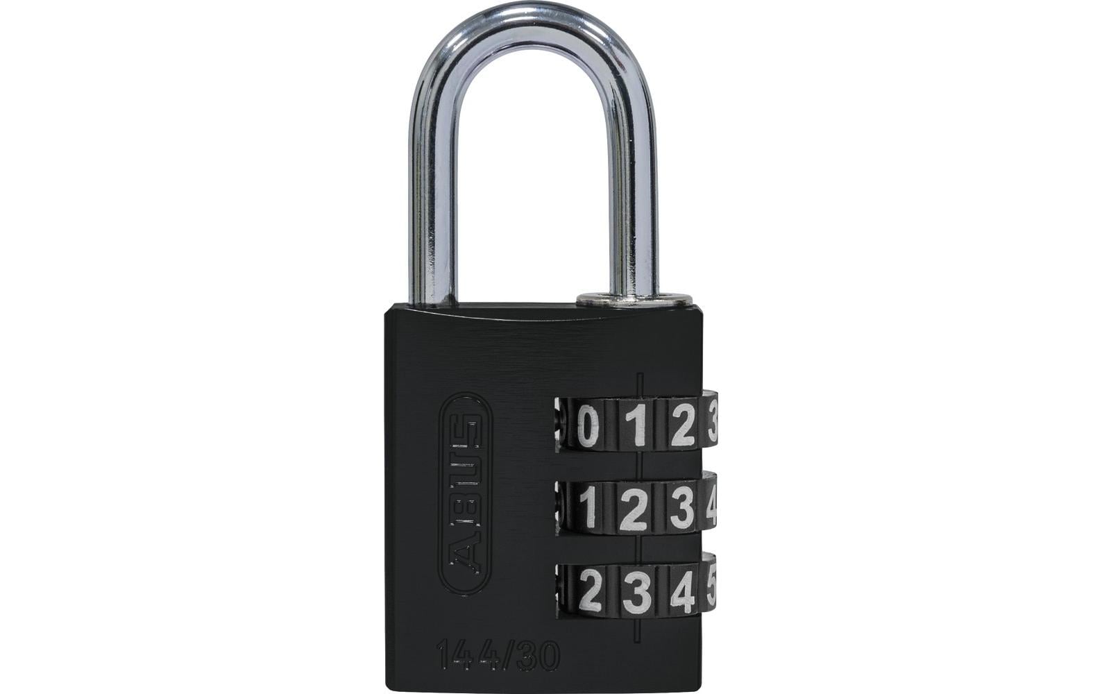 ABUS 144/30 Kombinationsschloss – 3-stellig, Aluminium, Aussen, Schwarz