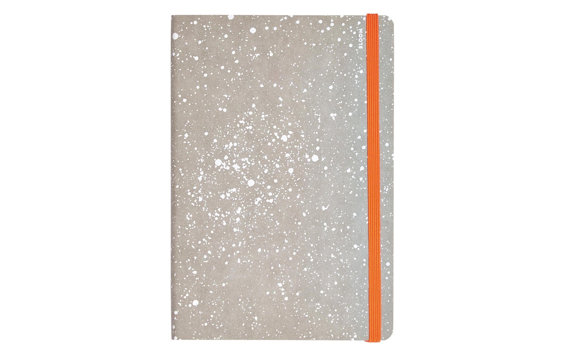 Nuuna Notizbuch – A5 – 176 Blatt – 120 g/m² – Softcover, nummerierte Seiten, Gummiband – grau/orange/weiss