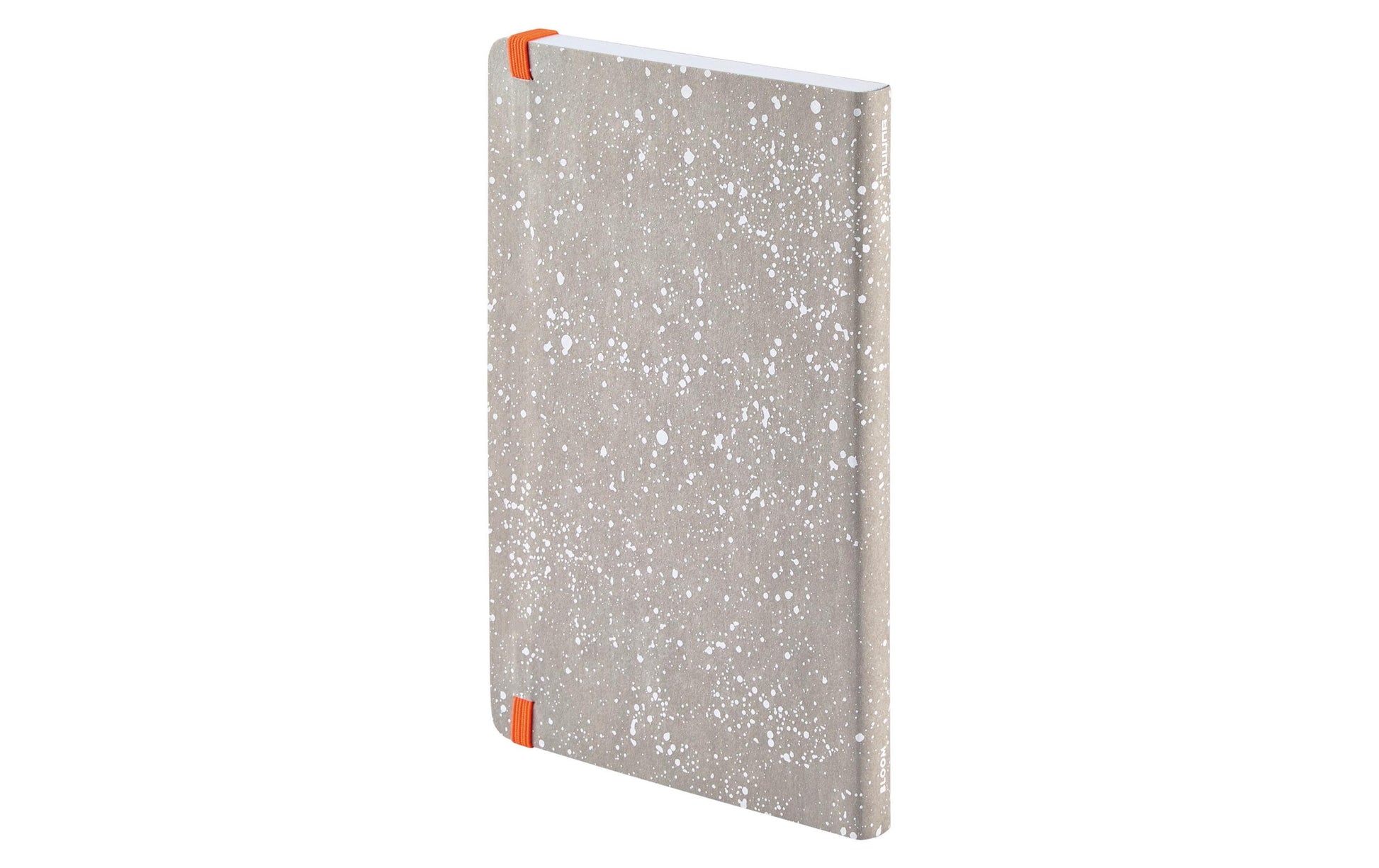 Nuuna Notizbuch – A5 – 176 Blatt – 120 g/m² – Softcover, nummerierte Seiten, Gummiband – grau/orange/weiss